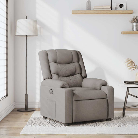 Fotoliu rabatabil, gri taupe, material textil