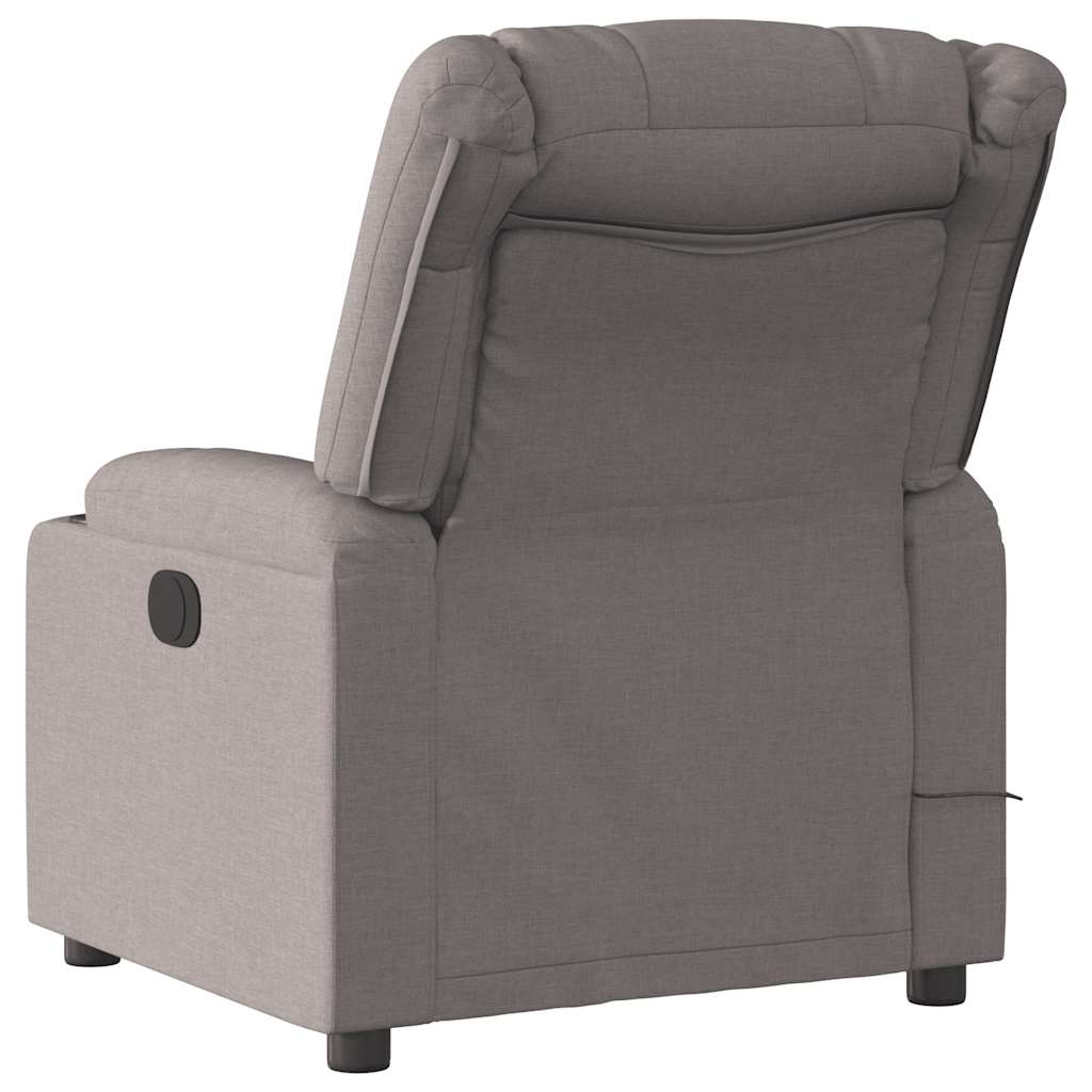 Fotoliu de masaj rabatabil, gri taupe, material textil