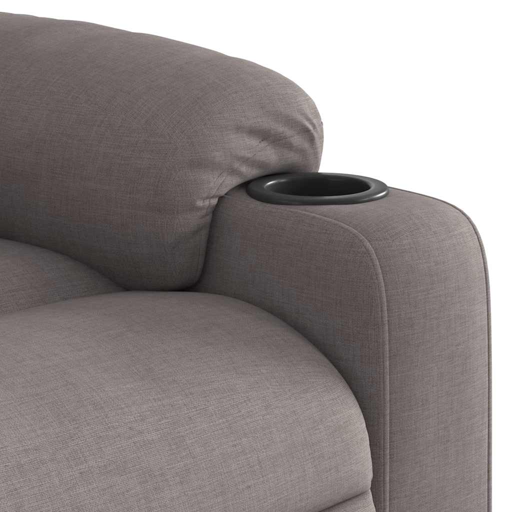 Fotoliu de masaj rabatabil, gri taupe, material textil