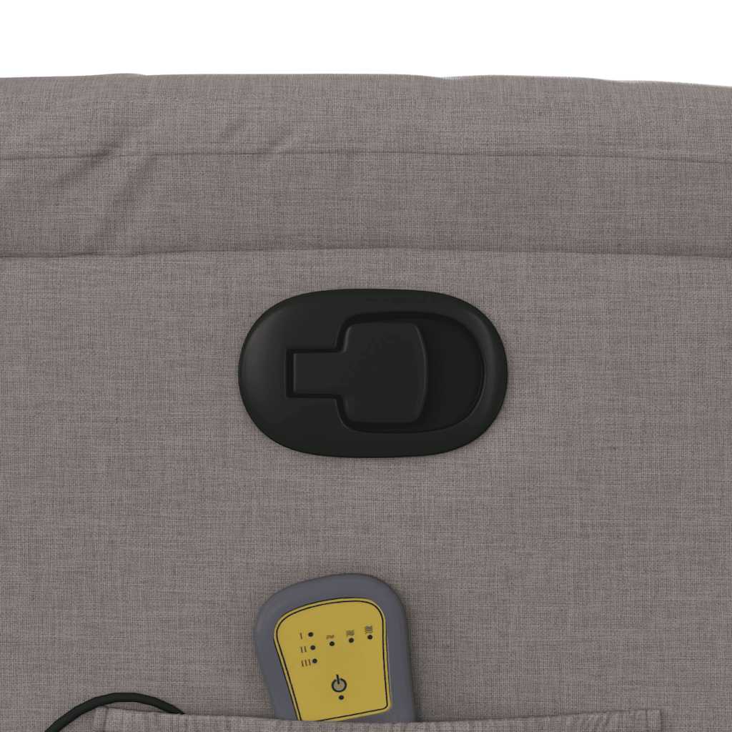 Fotoliu de masaj rabatabil, gri taupe, material textil