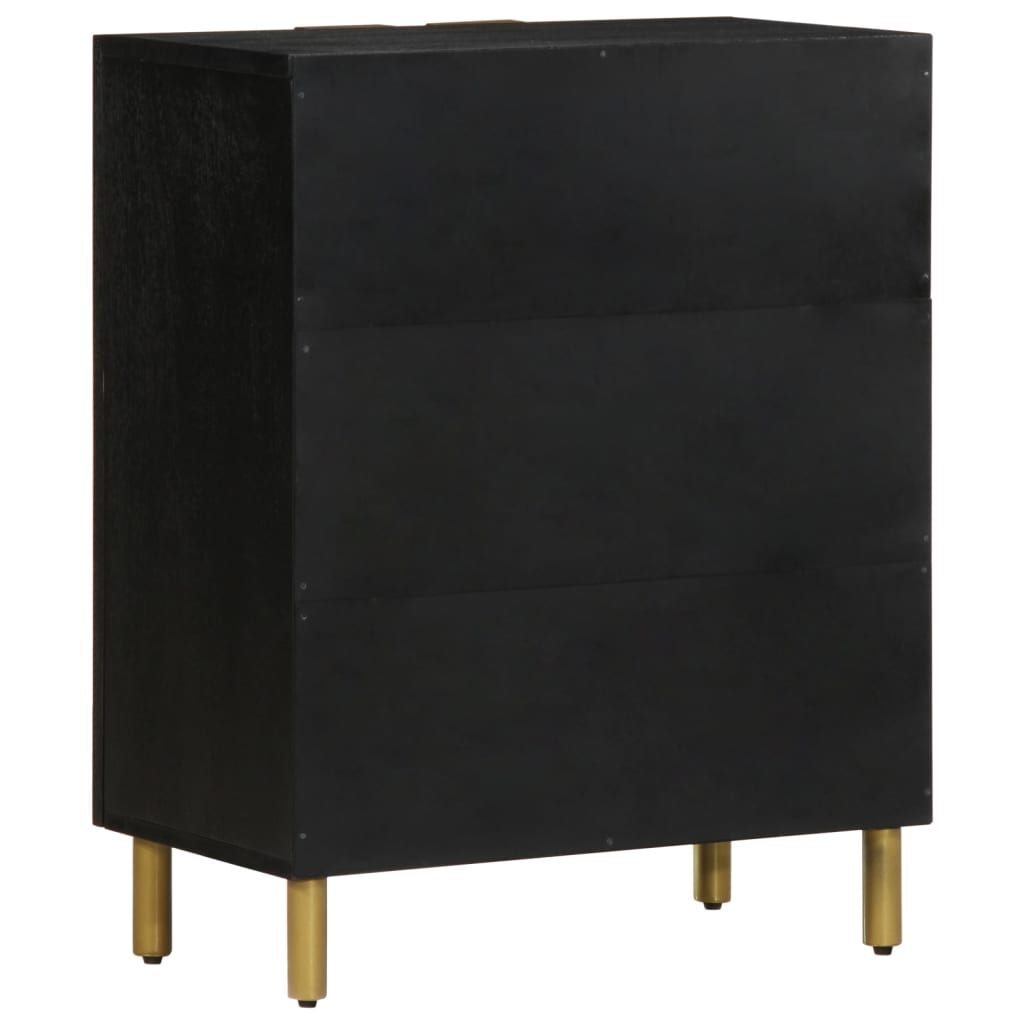 Dulap, negru, 60x33x75 cm, lemn prelucrat
