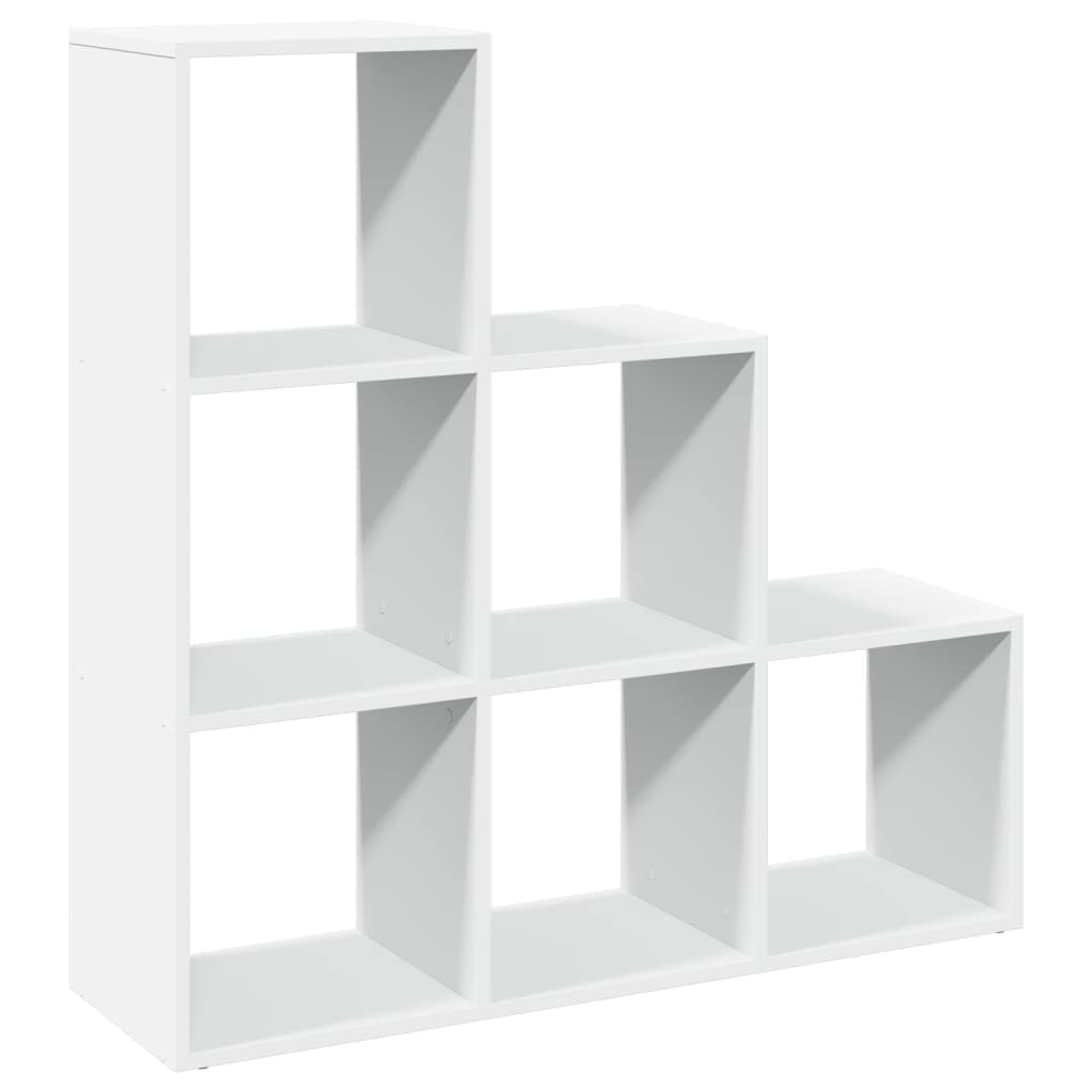 Bibliotecă/separator cameră 3 niveluri , alb, 99x29x99 cm, lemn