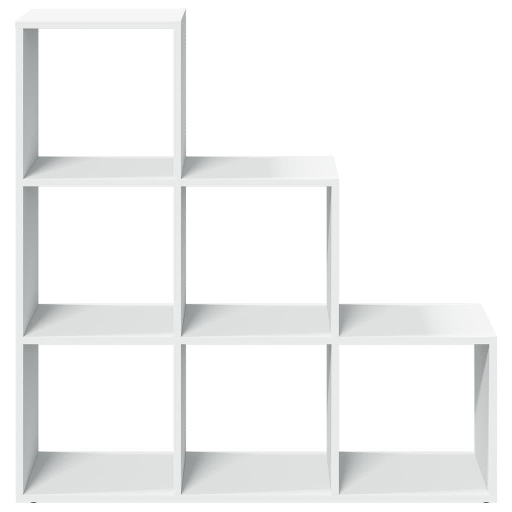 Bibliotecă/separator cameră 3 niveluri , alb, 99x29x99 cm, lemn