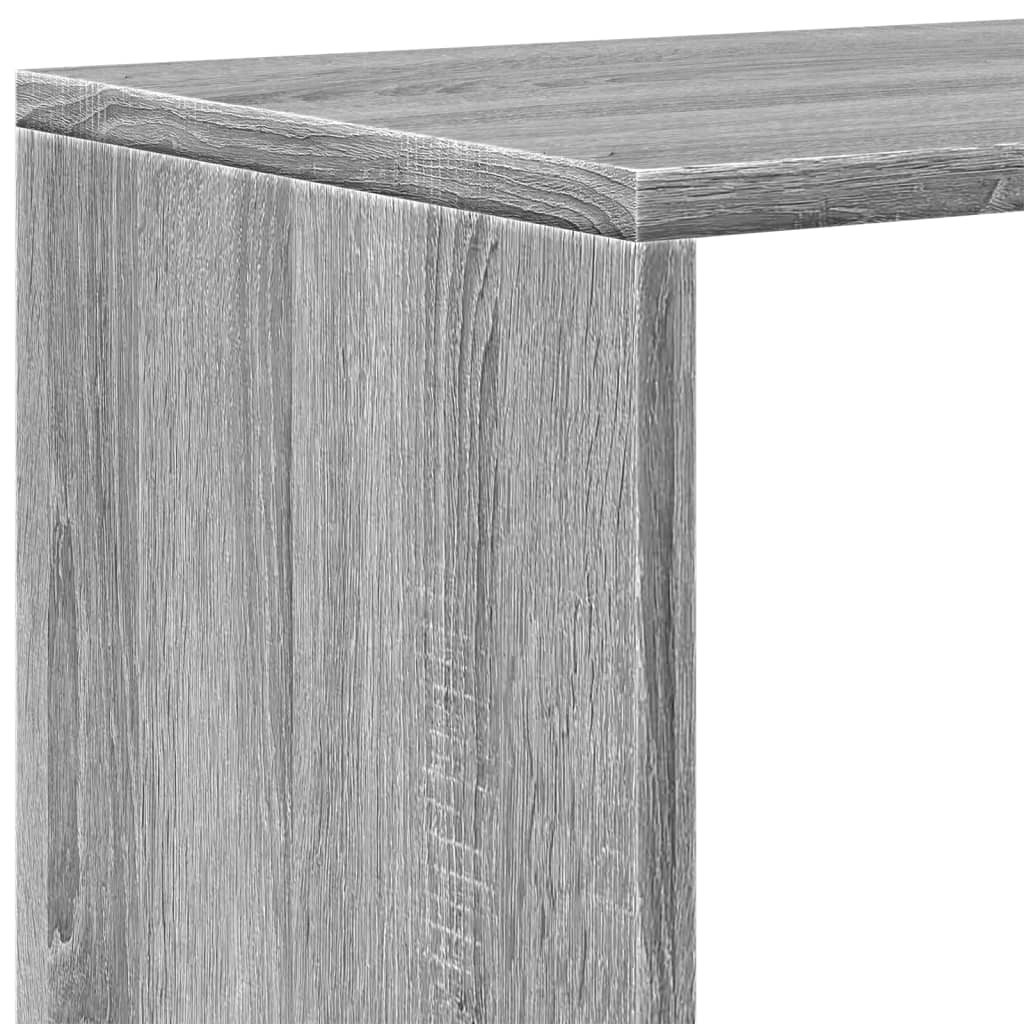 Bibliotecă/separator cameră sonoma gri 131,5x29x131,5 cm lemn