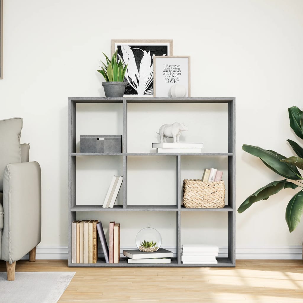 Bibliotecă/separator cameră gri sonoma 102x29x103,5 cm lemn