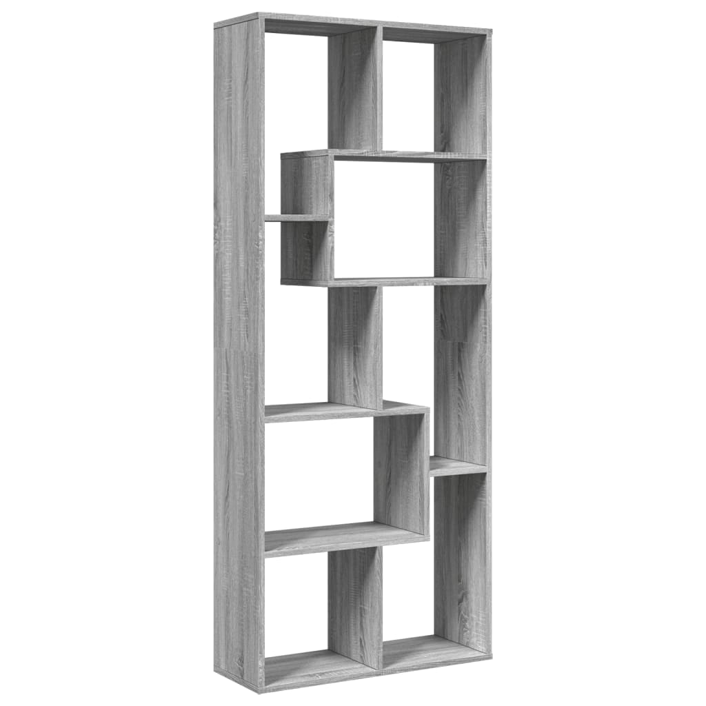 Bibliotecă/separator cameră gri sonoma 67x25x161,5 cm lemn