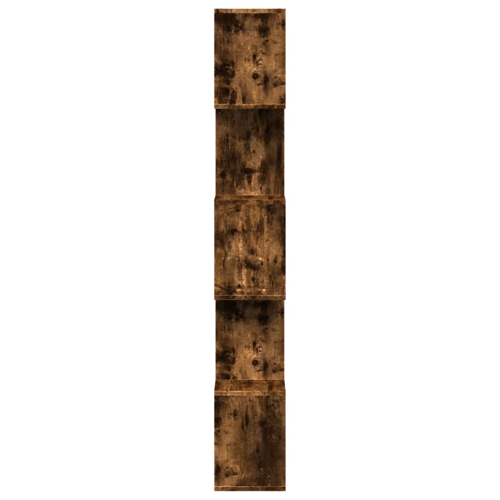 Bibliotecă/separator 5 niveluri stejar fumuriu 70x24x161cm lemn