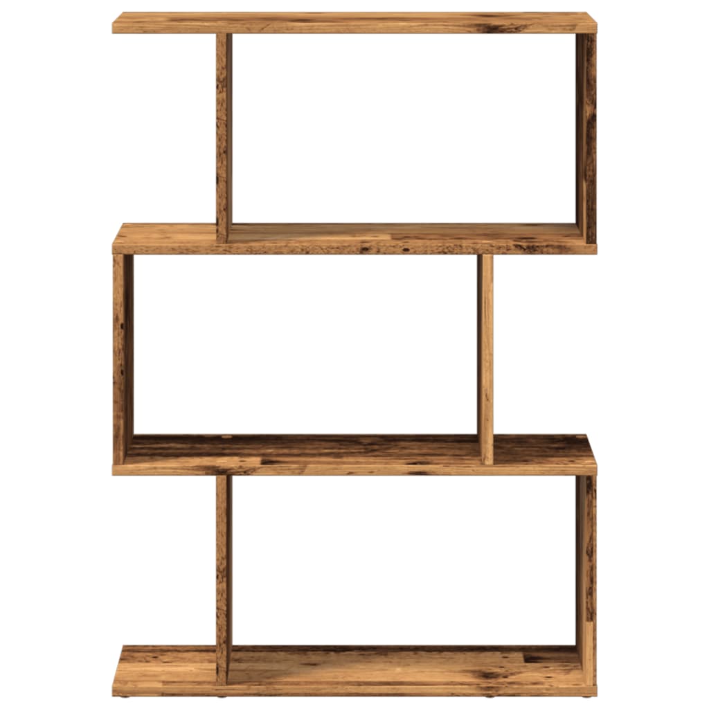 Bibliotecă/separator 3 niveluri lemn vechi 70x24x97 cm lemn