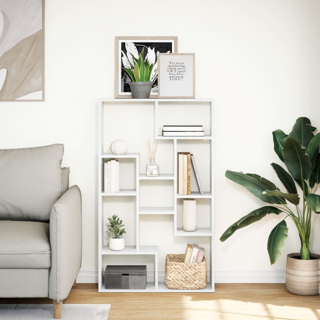 Bibliotecă, alb, 72x20x120 cm, lemn prelucrat