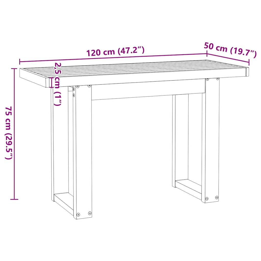 Birou NOAIN Picioare în formă U 120x50x75 cm lemn masiv de pin