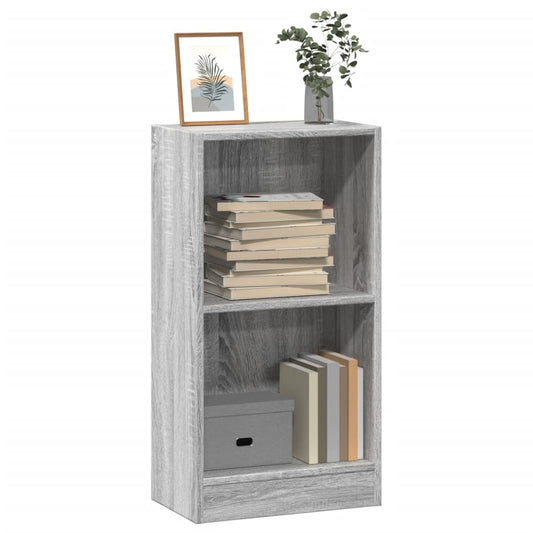 Bibliotecă, gri sonoma, 40x24x76 cm, lemn prelucrat