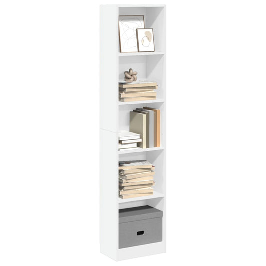Bibliotecă, alb, 40x24x176 cm, lemn prelucrat