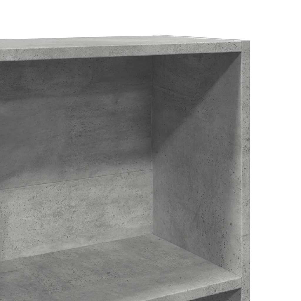 Bibliotecă, gri beton, 40x24x176 cm, lemn compozit