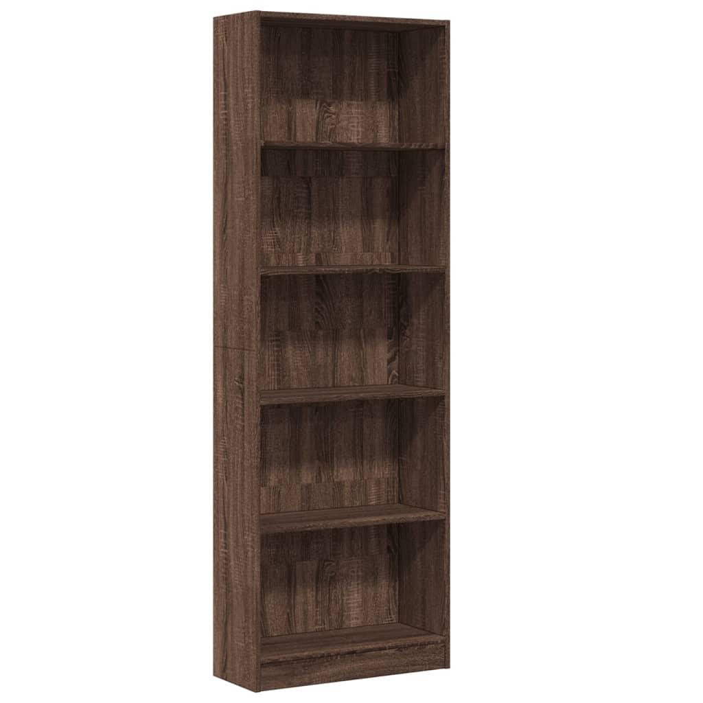 Bibliotecă, stejar maro, 60x24x176 cm, lemn prelucrat