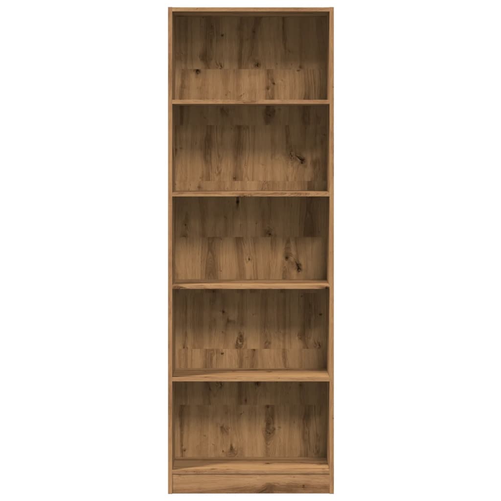 Bibliotecă, stejar artizanal, 60x24x176 cm, lemn prelucrat