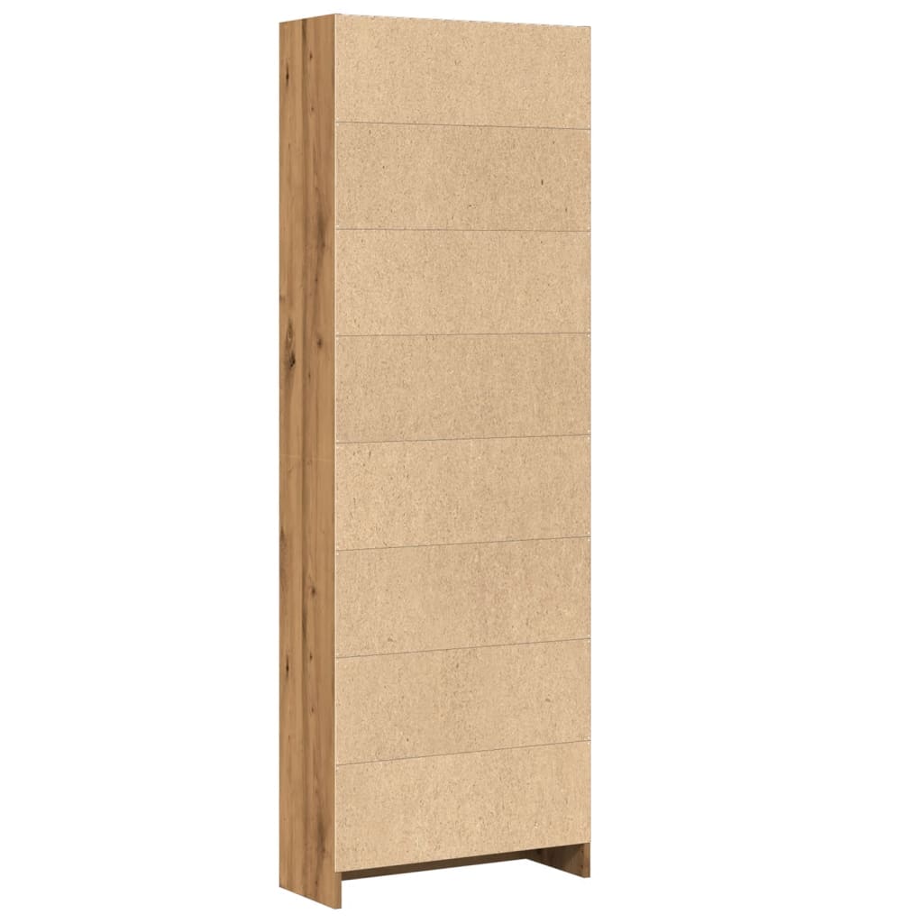 Bibliotecă, stejar artizanal, 60x24x176 cm, lemn prelucrat