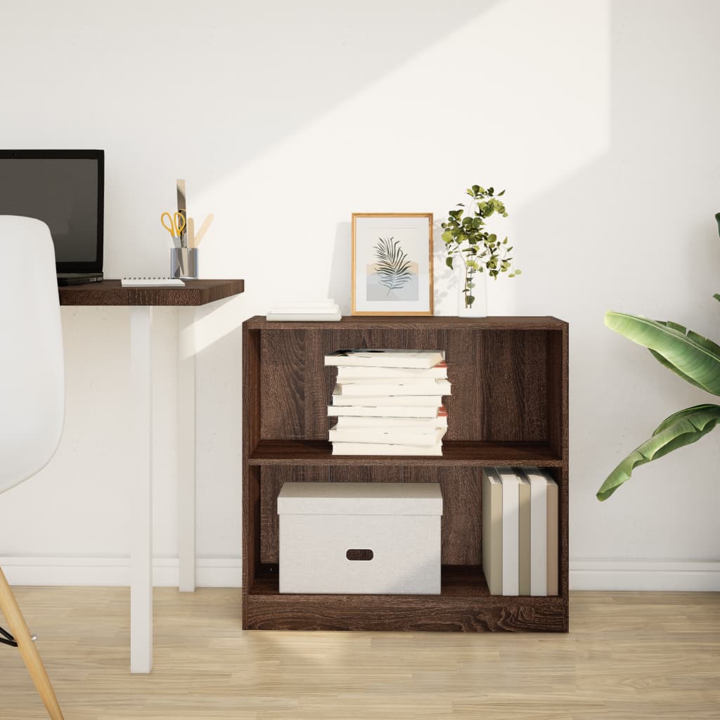 Bibliotecă, stejar maro, 80x24x76 cm, lemn prelucrat