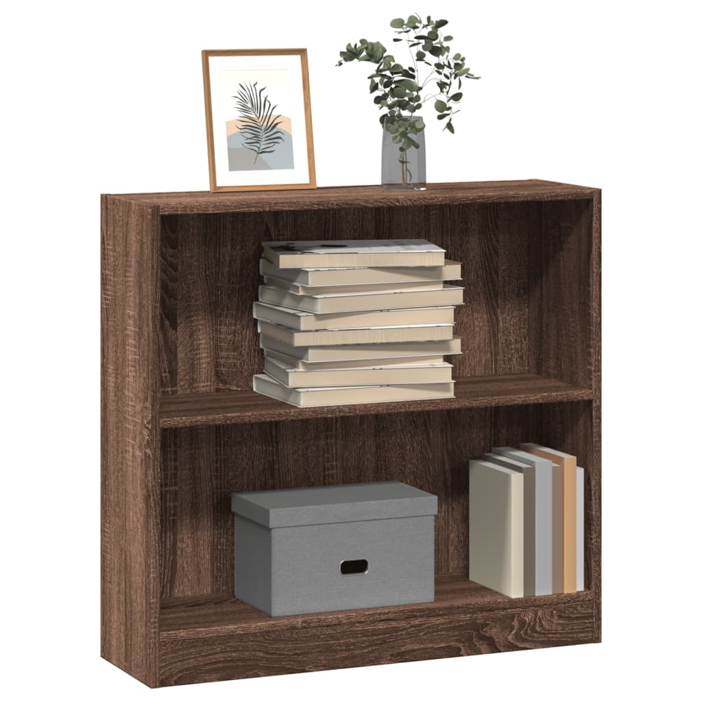 Bibliotecă, stejar maro, 80x24x76 cm, lemn prelucrat