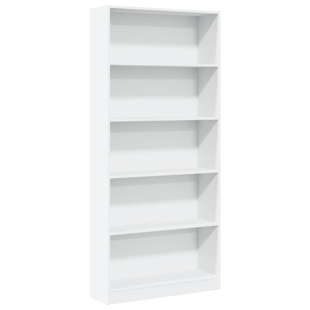 Bibliotecă, alb, 80x24x176 cm, lemn prelucrat