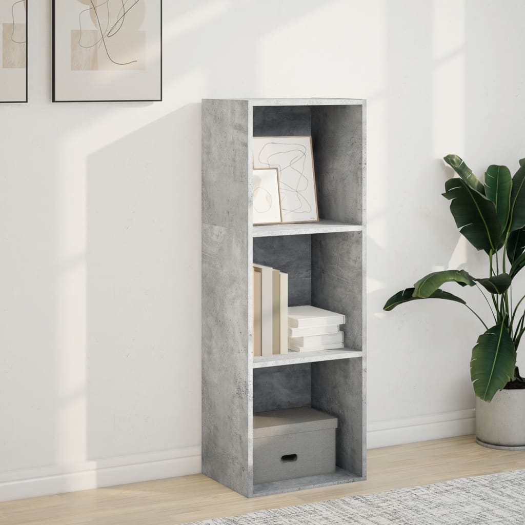 Bibliotecă, gri beton, 40x30x114 cm, lemn prelucrat
