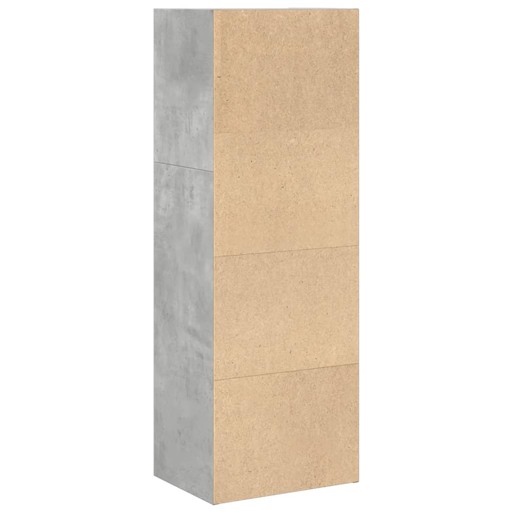 Bibliotecă, gri beton, 40x30x114 cm, lemn prelucrat