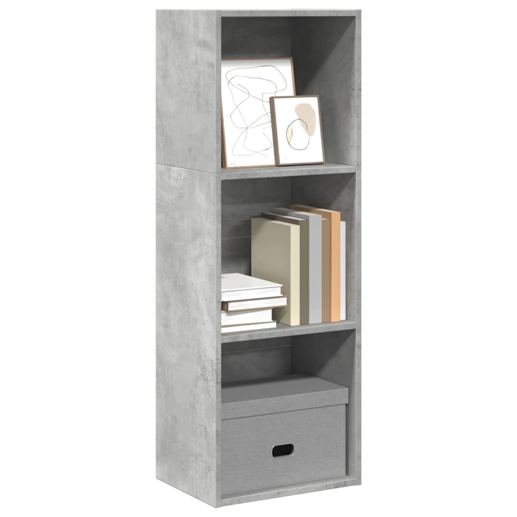 Bibliotecă, gri beton, 40x30x114 cm, lemn prelucrat