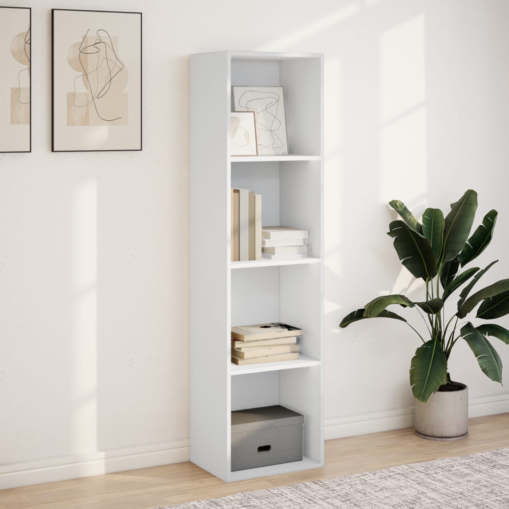 Bibliotecă, alb, 40x30x152 cm, lemn prelucrat