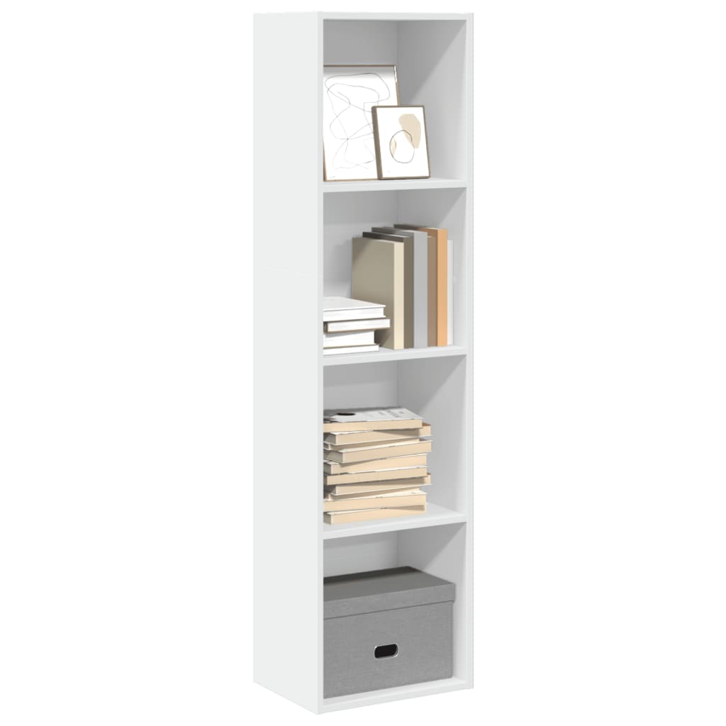 Bibliotecă, alb, 40x30x152 cm, lemn prelucrat