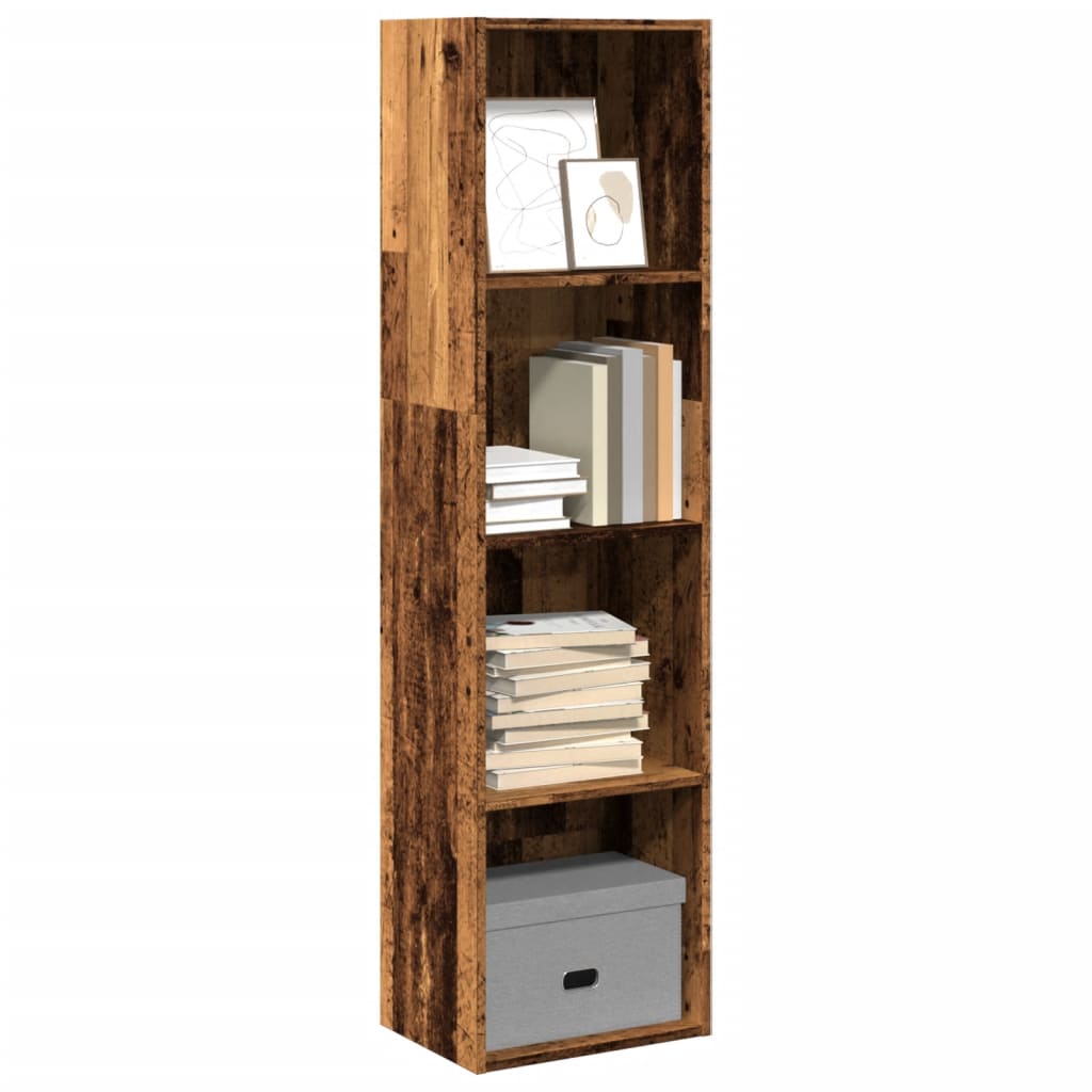 Bibliotecă, lemn vechi, 40x30x152 cm, lemn prelucrat