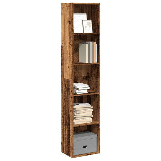 Bibliotecă, lemn vechi, 40x30x189 cm, lemn prelucrat