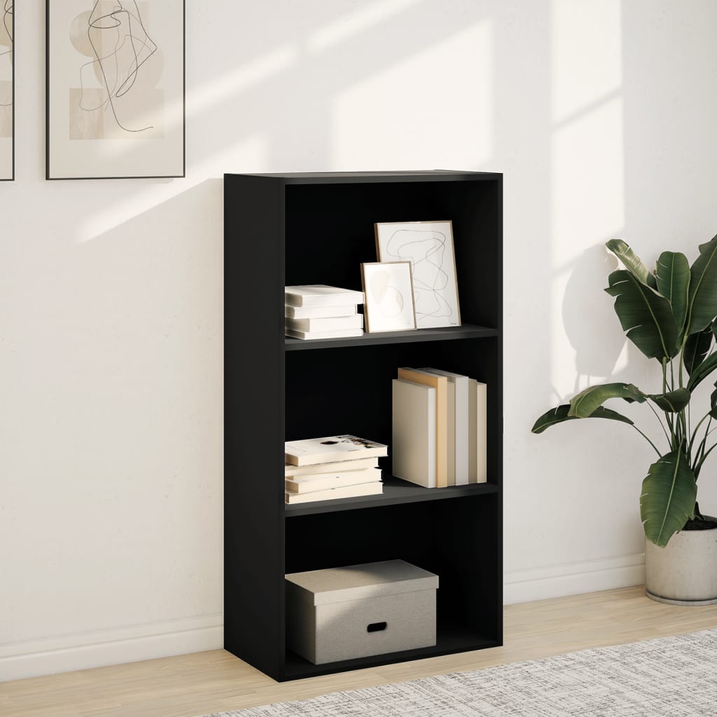 Bibliotecă, negru, 60x30x114 cm, lemn prelucrat