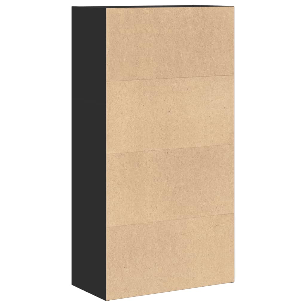 Bibliotecă, negru, 60x30x114 cm, lemn prelucrat