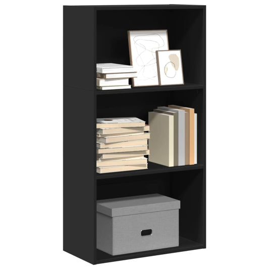 Bibliotecă, negru, 60x30x114 cm, lemn prelucrat