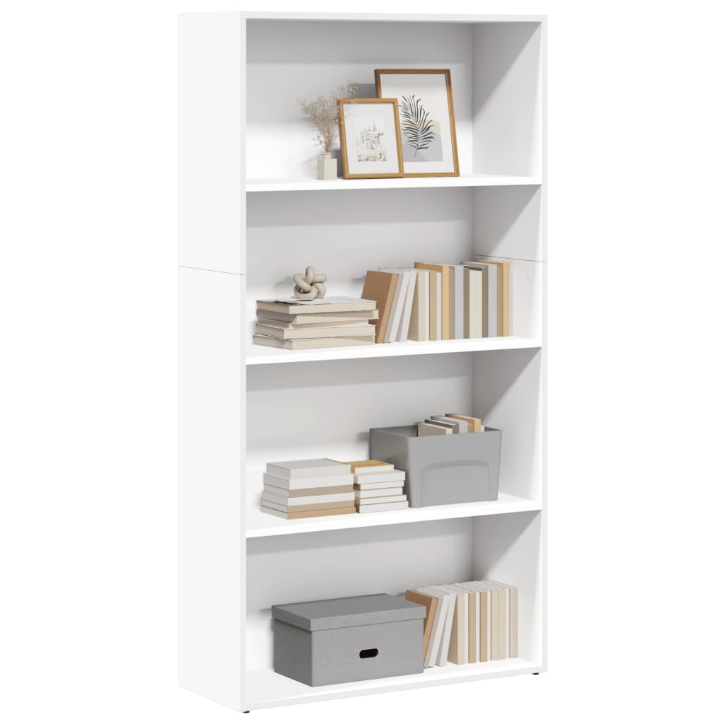 Bibliotecă, alb, 80x30x152 cm, lemn prelucrat