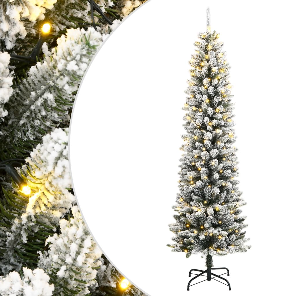 Brad de Crăciun artificial 150 LED-uri și zăpadă, 150 cm