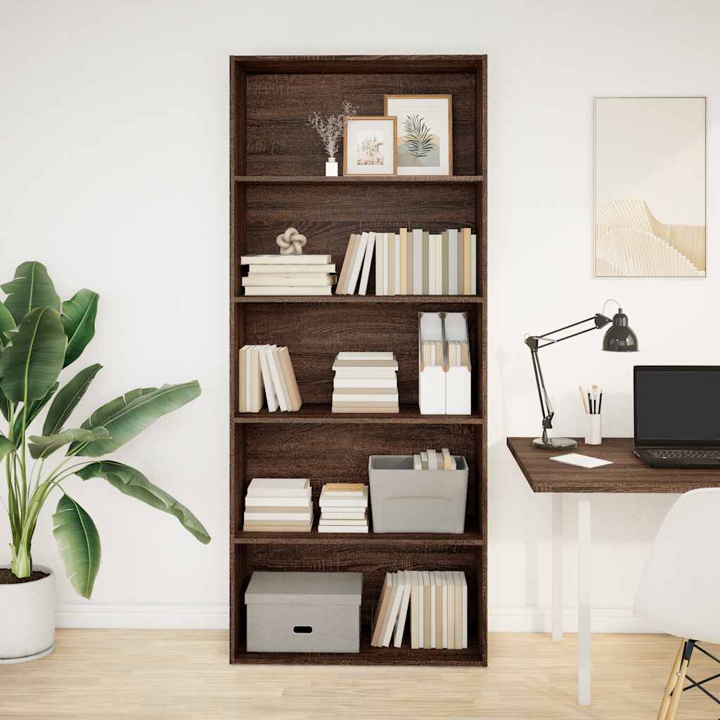 Bibliotecă, stejar maro, 80x30x189 cm, lemn prelucrat