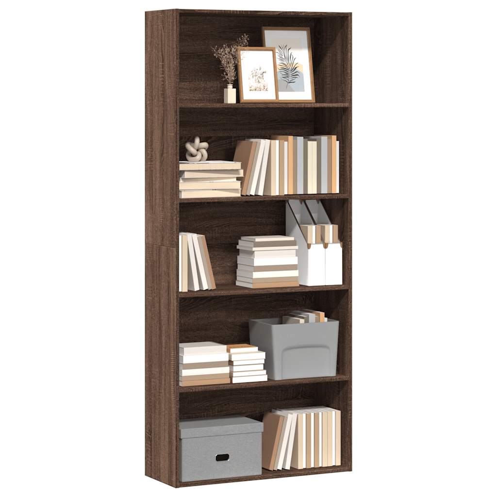 Bibliotecă, stejar maro, 80x30x189 cm, lemn prelucrat