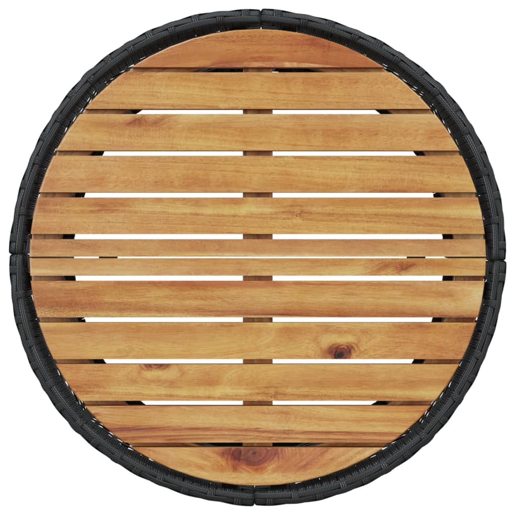 Canapea de grădină cu masă/perne, rotundă, negru, poliratan
