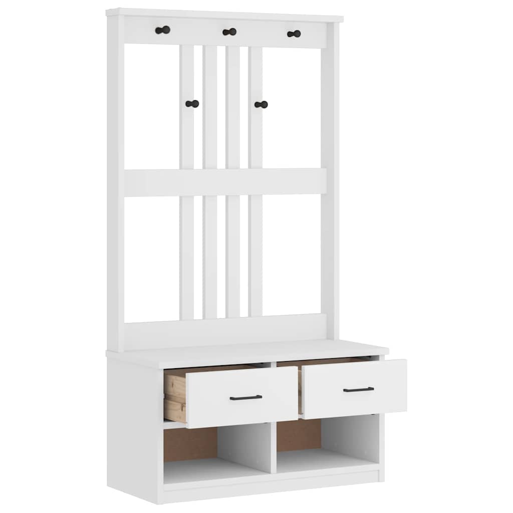Arborele „SANDENS” alb 87x40x159,5 cm lemn masiv de pin