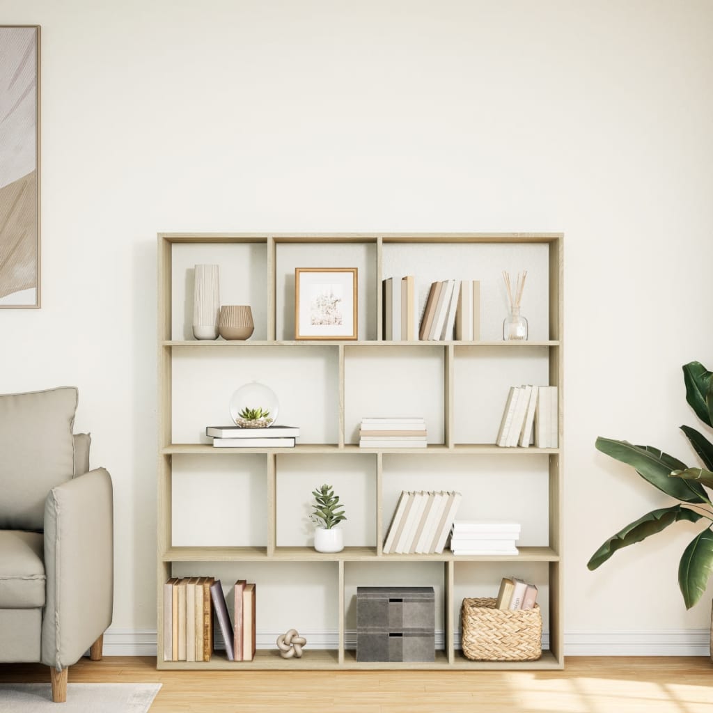 Bibliotecă, stejar Sonoma, 132x29x141,5 cm, lemn prelucrat