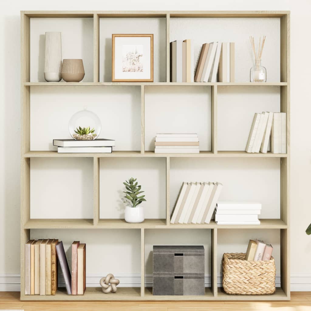 Bibliotecă, stejar Sonoma, 132x29x141,5 cm, lemn prelucrat