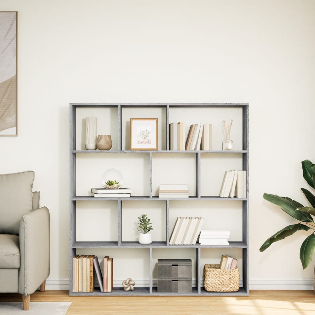 Bibliotecă, gri sonoma, 132x29x141,5 cm, lemn prelucrat