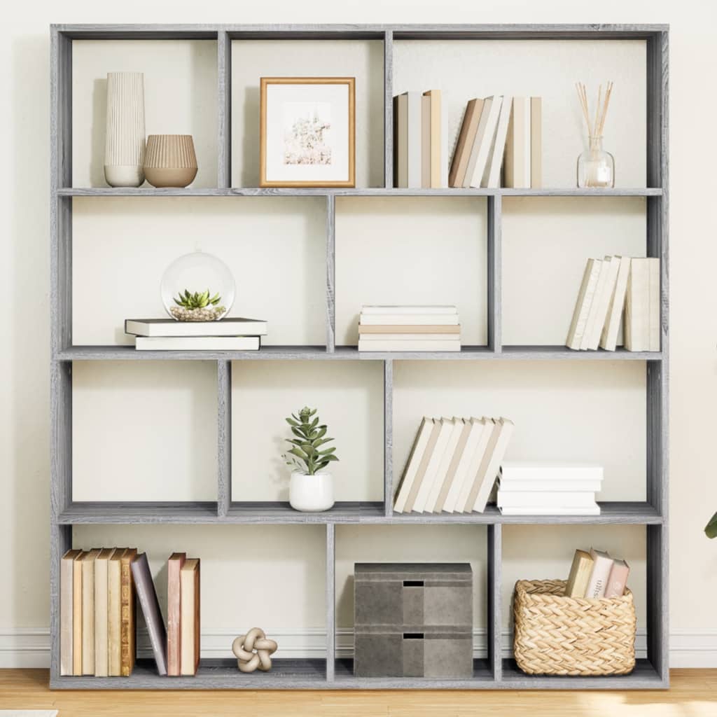 Bibliotecă, gri sonoma, 132x29x141,5 cm, lemn prelucrat