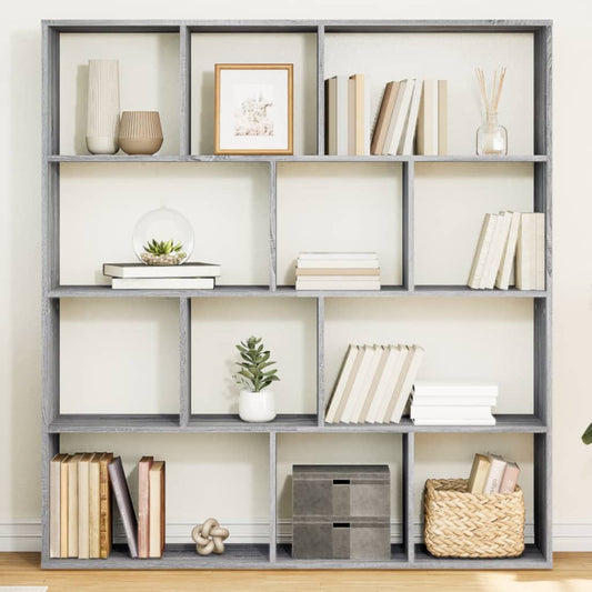Bibliotecă, gri sonoma, 132x29x141,5 cm, lemn prelucrat