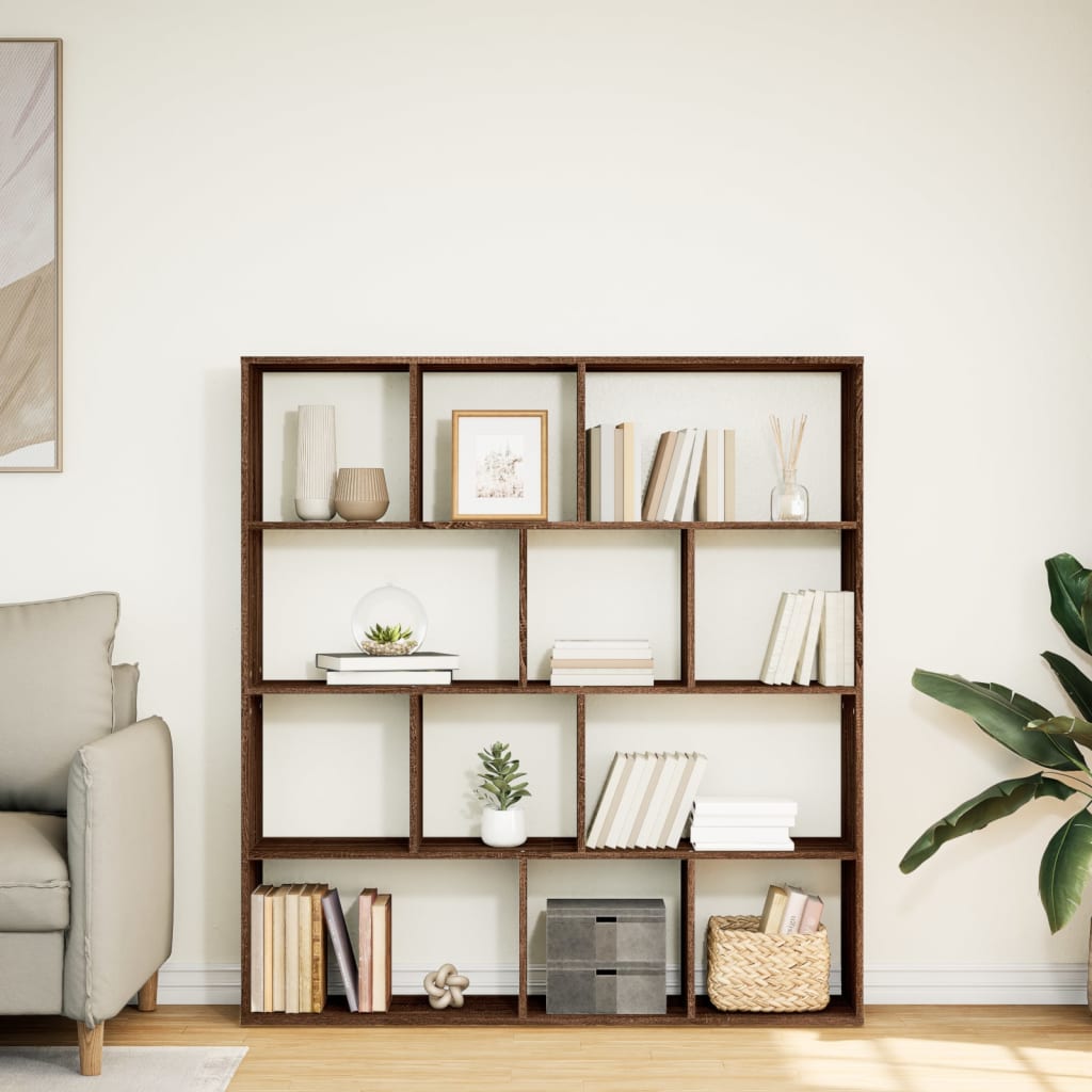 Bibliotecă, stejar maro, 132x29x141,5 cm, lemn prelucrat