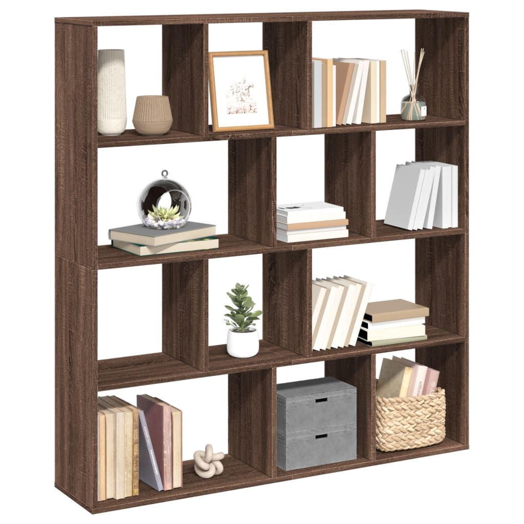 Bibliotecă, stejar maro, 132x29x141,5 cm, lemn prelucrat