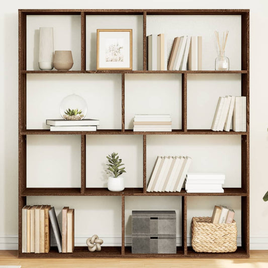 Bibliotecă, stejar maro, 132x29x141,5 cm, lemn prelucrat