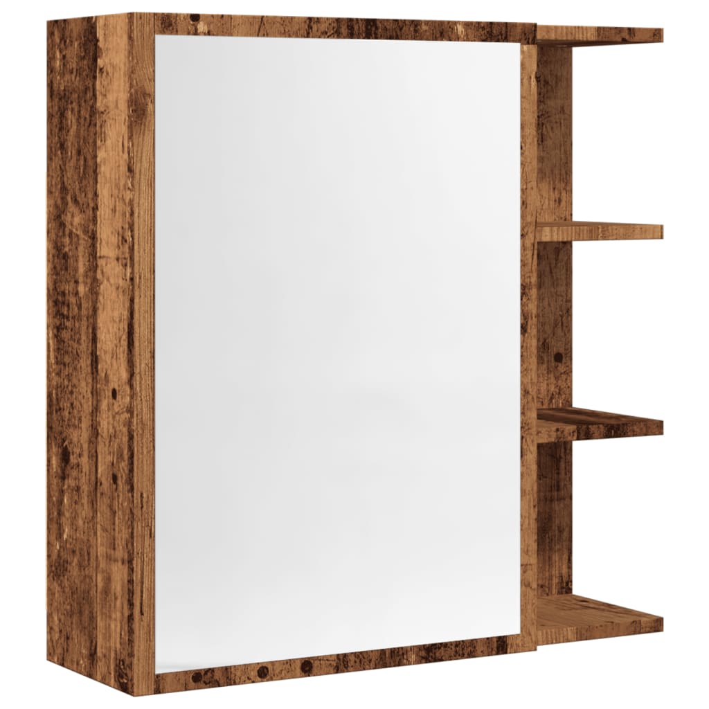 Dulap baie cu oglindă lemn vechi 62,5x20,5x64 cm lemn prelucrat