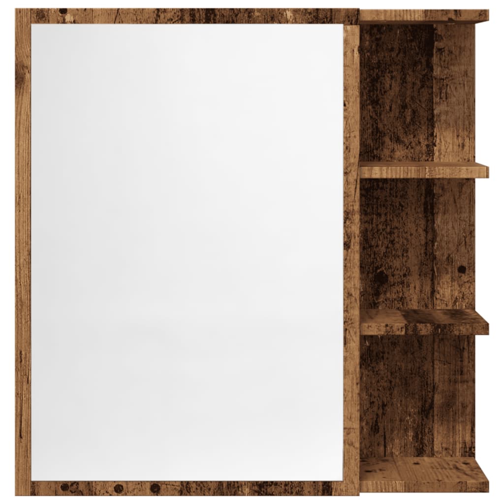 Dulap baie cu oglindă lemn vechi 62,5x20,5x64 cm lemn prelucrat