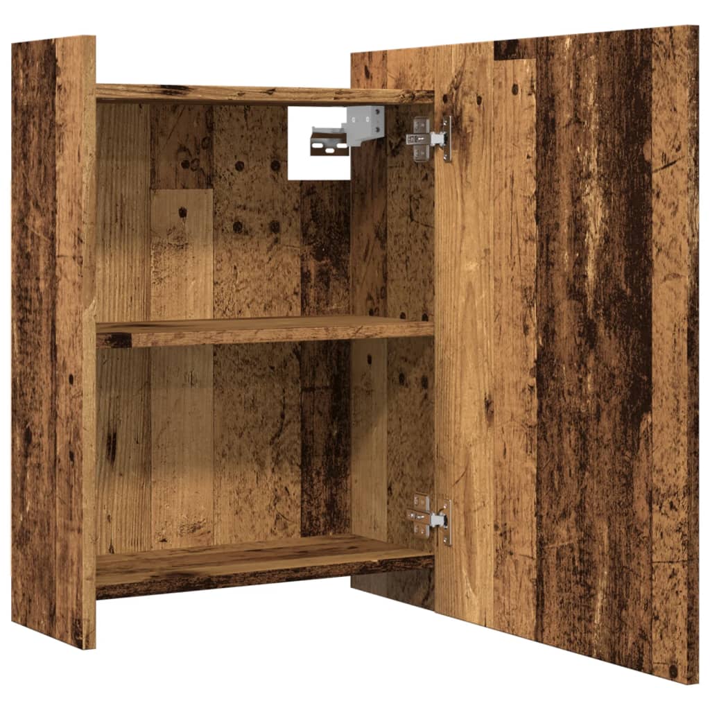 Dulap baie cu oglindă lemn vechi 62,5x20,5x64 cm lemn prelucrat
